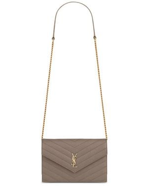 Saint Laurent Envelope-Design Cross Body Bag - White