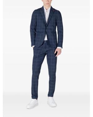 MULISH Check-Pattern Suit - Blue