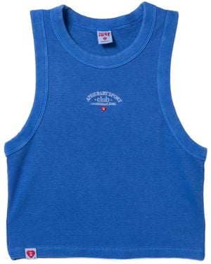 AAPE BY A BATHING AP Heart Logo Embroidered Tank Top - Blue