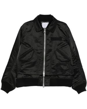 Sacai Long-Sleeve Zip-Fastening Jacket - Black