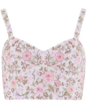 Needle & Thread Eden Rose Embroidered Tank Top - Pink