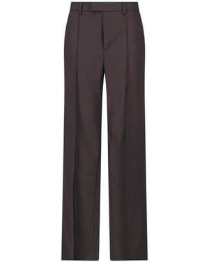 Nili Lotan Herringbone Virgin Wool Trousers - Brown