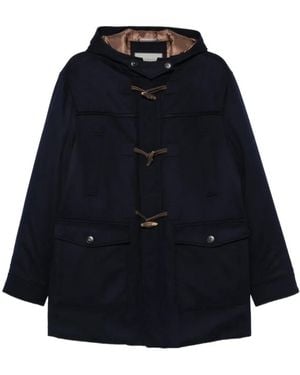 Canali Hooded Toggle-Fastening Duffle Coat - Blue