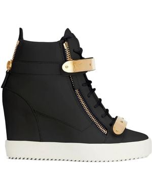 Giuseppe Zanotti Coby 75Mm Wedge-Heel Sneakers - Black