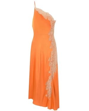 A.L.C. Lou One-Shoulder Asymmetric Midi Dress - Orange
