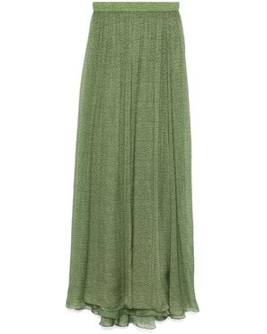 Elie Saab Pleated Midi Skirt - Green