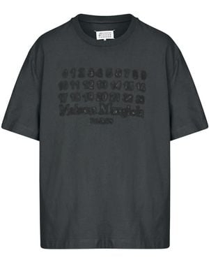 Maison Margiela ナンバーモチーフ Tシャツ - ブラック