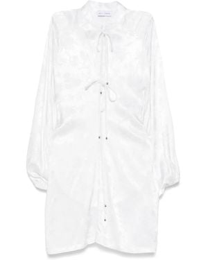WEILI ZHENG Floral-Jacquard Dress - White