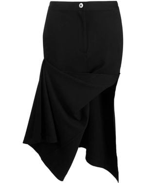 JW Anderson Asymmetric Draped Skirt - Black