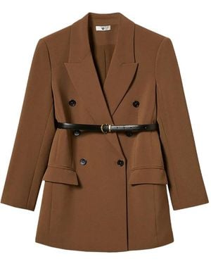 Twinset Cady Blazer Mit Gürtel - Braun