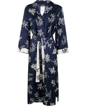 Max Mara Kleid mit Blumen-Print - Blau