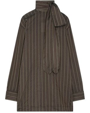 Dries Van Noten ストライプ ブラウス - ブラウン