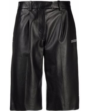 Off-White c/o Virgil Abloh Leather Tailored Shorts - Black