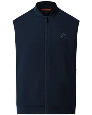 Hackett Logo-Patch Zip-Up Gilet - Blue