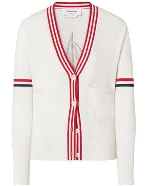 Thom Browne Cardigan Mit V-Ausschnitt - Weiß