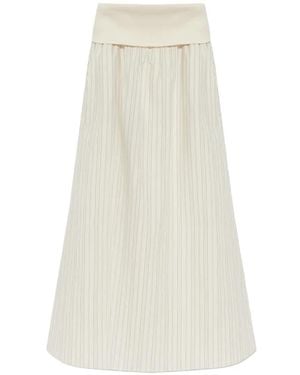 Samsøe & Samsøe Sathea Striped Maxi Skirt - White