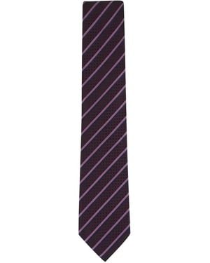 ZEGNA Striped Tie - Purple
