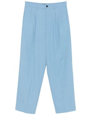 Department 5 Whisky Pleated Straight-Leg Trousers - Blue