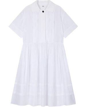 Studio Tomboy X Pleated Collared Shirt Mini Dress - White