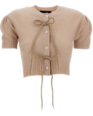Simone Rocha Vest Met Strikdetail - Naturel