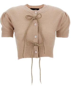 Simone Rocha Cardigan Mit Schnürung - Natur