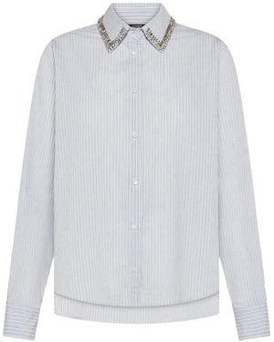 Seventy Embellished Striped Shirt - White