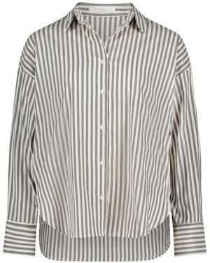 BETTY&CO Vertical-Stripe Long-Sleeve Shirt - Grey