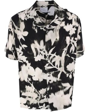 Gaelle Paris Floral Short-Sleeve Shirt - Black