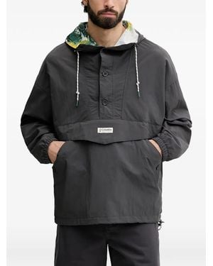 Columbia Acker Rock Hooded Logo-Patch Jacket - Black