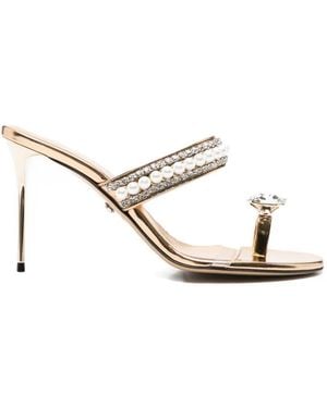 Mach & Mach Sandalias Con Detalle De Perlas - Blanco
