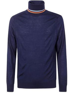 Paul Smith Gestreifter Rollkragenpullover - Blau