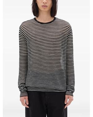 Ann Demeulemeester Jersey Racin a rayas - Gris