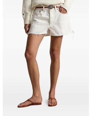 Polo Ralph Lauren Raw-Cut Denim Shorts - White