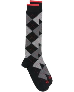 In The Box Argyle Ribbed Socks - Black
