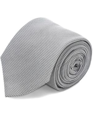 Ferragamo Corbata De Piqué De Seda Y Algodón - Gris
