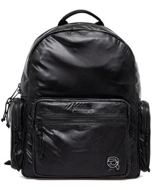 Karl Lagerfeld Mochila texturizada con cremallera - Negro