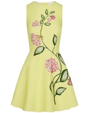 Oscar de la Renta Floral Mini Dress - Yellow