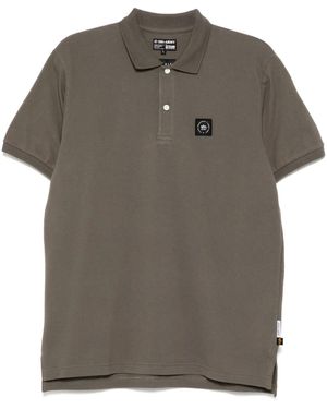 Izzue Logo-Patch Polo Shirt - Green