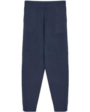 Yves Salomon Knitted Track Trousers - Blue