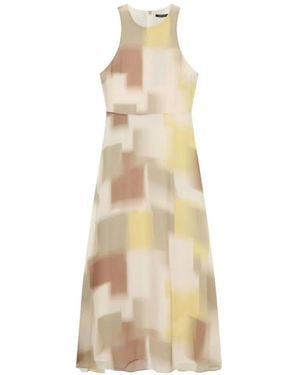 ARMANI EXCHANGE Abstract-Print Sleeveless Midi Dress - White