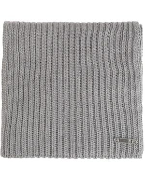Givenchy Logo-Plaque Ribbed-Knit Scarf - Gray