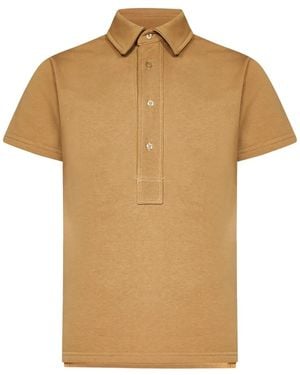 Franzese Collection Wimbledon Four-Button Placket Polo Shirt - Natural