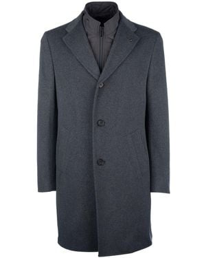 Corneliani Layered Single-Breasted Coat - Blue