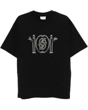 Tシャツ・カットソー DROLE DE MONSIEUR Men T Shirts H TS259 CO134 BLACK Le T-Shirt Slogan Tresses