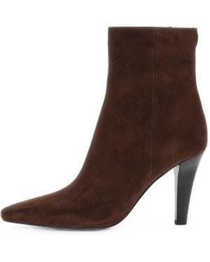 Guess Pointed-Toe Suede Ankle Boots - Brown