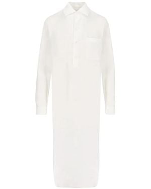 Loro Piana Patch-Pocket Midi Dress - White