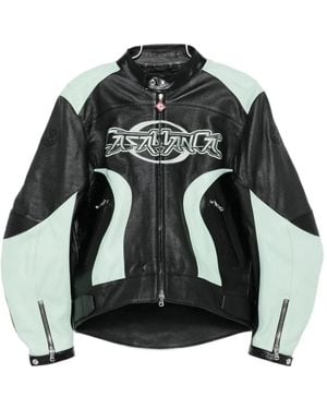 CASABLANCA Panelled Leather Jacket - Black