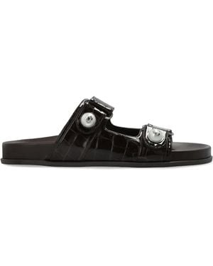 Jimmy Choo Fayence Stud-Embellished Leather Sandals - Black