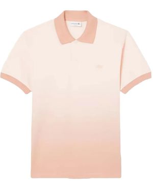 Lacoste Polo con efecto sombreado - Rosa