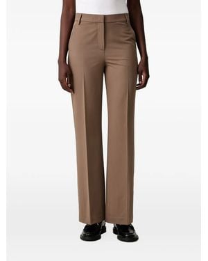 Sisley Pressed-Crease Tailored Trousers - Natural